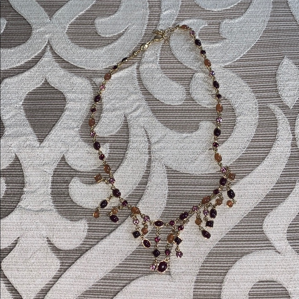 Purple and gold statement necklace